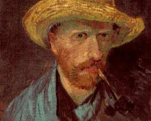 Self-Portrait with Straw Hat and Pipe — Винсент Ван Гог
