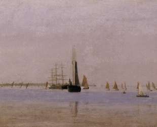 Ships and Sailboats on the Delaware — Томас Икинс