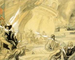 Sketch for one of the murals of the Army — Карлос Саенс де Техада