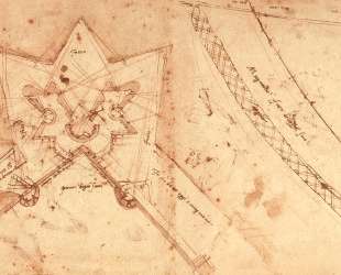 Sketch of fortifications of Porta del Prato in Florence (ground floor plan) — Микеланджело