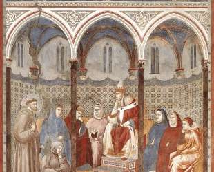 St. Francis Preaching a Sermon to Pope Honorius III — Джотто