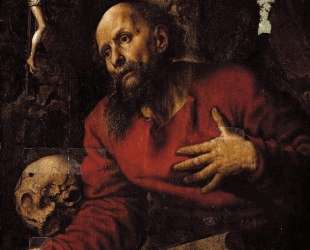 St. Jerome praying before a rocky grotto — Ян ван Хемессен