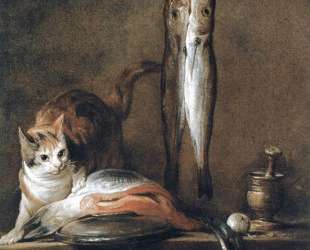 Still Life with Cat and Fish — Жан Батист Симеон Шарден