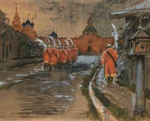Strelets Patrol at Ilyinskie gates in the old Moscow — Андрей Рябушкин