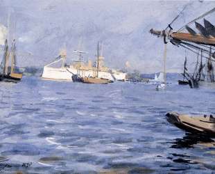 The Battleship baltimore In Stockholm Harbor — Андерс Цорн