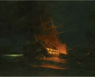 The burning of a Turkish frigate — Константинос Воланакис
