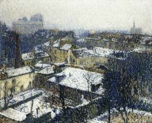 The Roofs of Paris in the Snow, the View from the Artist’s Studio — Анри Мартен