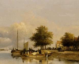 Townsfolk on a quay, Wijk Bij Duursrede — Иохан Хендрик Вейсенбрух