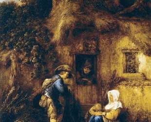 Traveller at a Cottage Door — Исаак ван Остаде