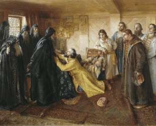 Tzar Ivan the Terrible asks Abbot Cornelius to mow him to the monks — Клавдий Лебедев