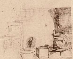 Unfinished Sketch of an Interior with a Pan above the Fire — Винсент Ван Гог