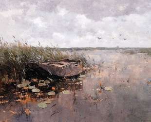 View Of A Puddle And A Boat — Корнелис Вреденбург
