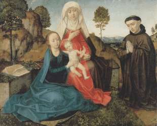 Virgin and Child With St. Anne and a Franciscan donor — Хуго ван дер Гус