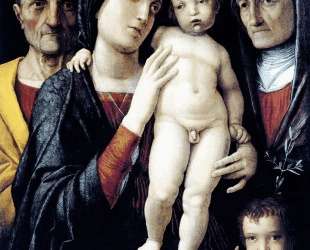 Virgin and Child with St. John the Baptist, St. Zachary and St. Elizabeth — Андреа Мантенья