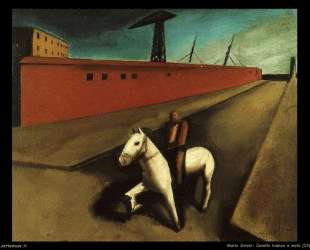 White horse and dock — Марио Сирони