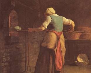 Женщина печет хлеб — Жан-Франсуа Милле
