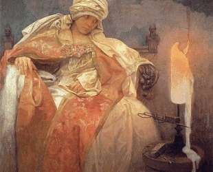 Woman with a Burning Candle — Альфонс Муха