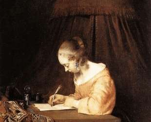 Woman Writing A Letter — Герард Терборх