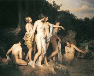 Women bathing at the brook — Фердинанд Георг Вальдмюллер