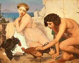 Young Greeks Encouraging Cocks to Fight — Жан-Леон Жером