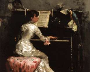 Young Woman at Piano — Юлиус Леблан Стюарт