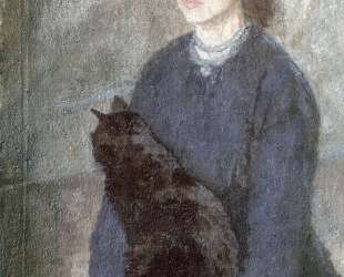 Young Woman Holding a Black Cat — Гвен Джон