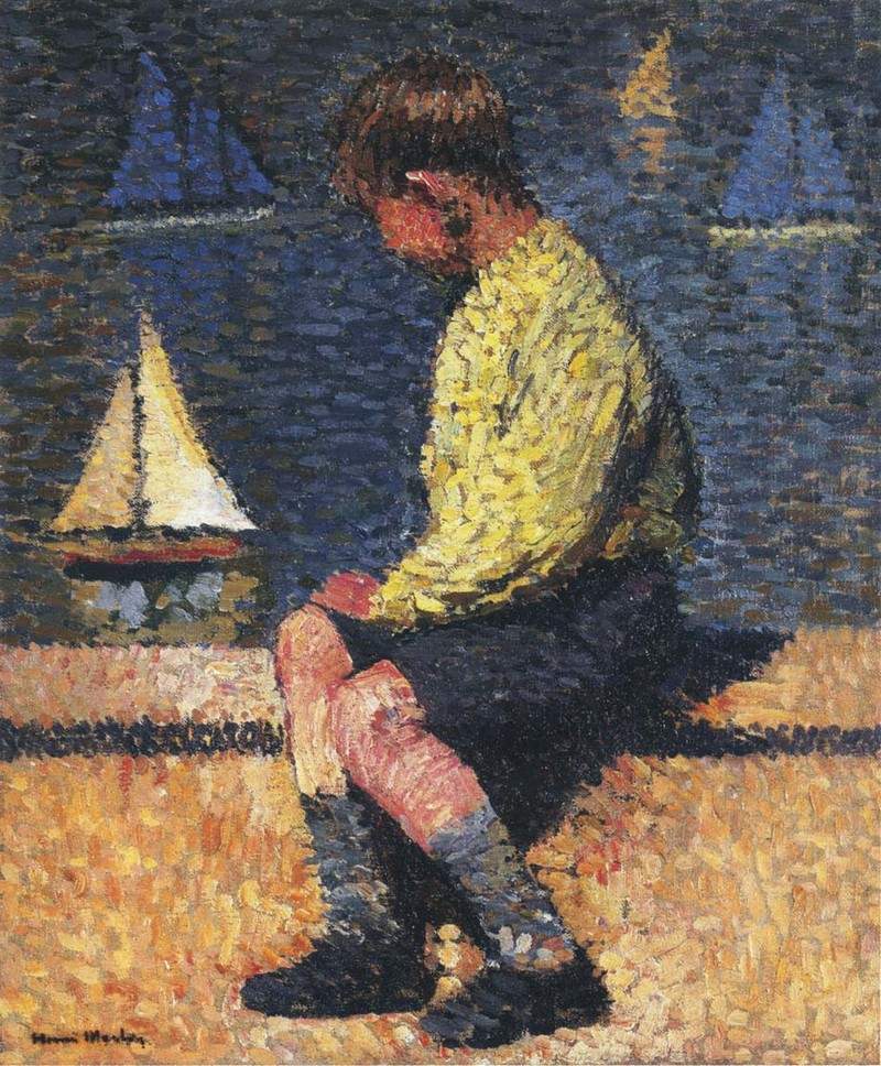 A Boy with Sailboats — Анри Мартен
