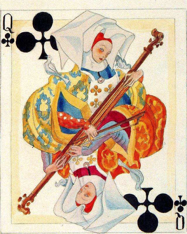 A color sketch of a card. Heraclius Fournier. — Карлос Саенс де Техада
