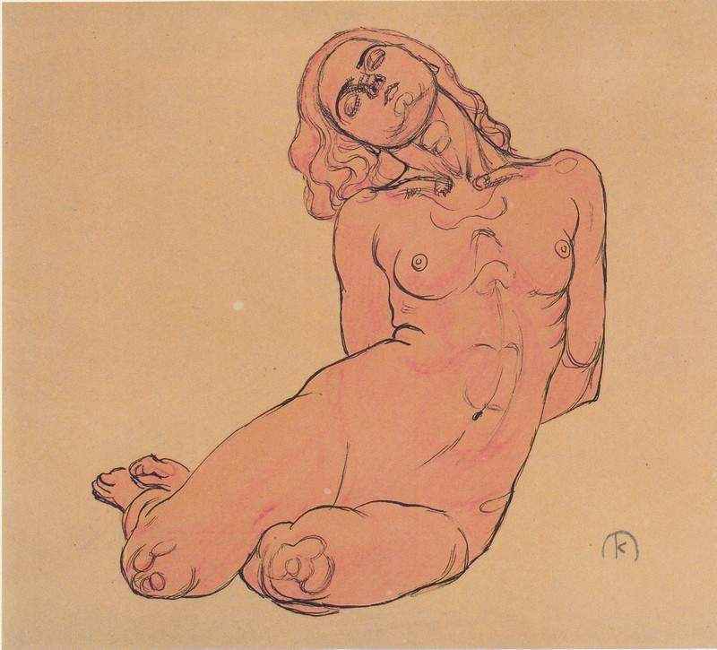 A crouching woman — Коломан Мозер