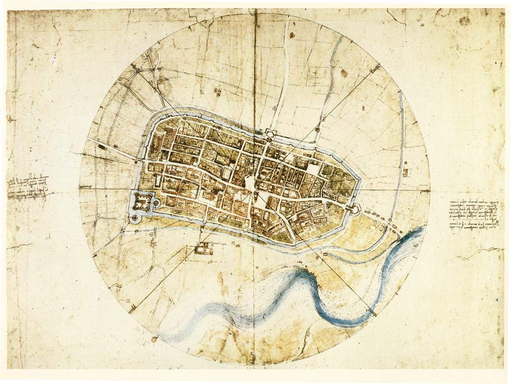 A plan of Imola — Леонардо да Винчи