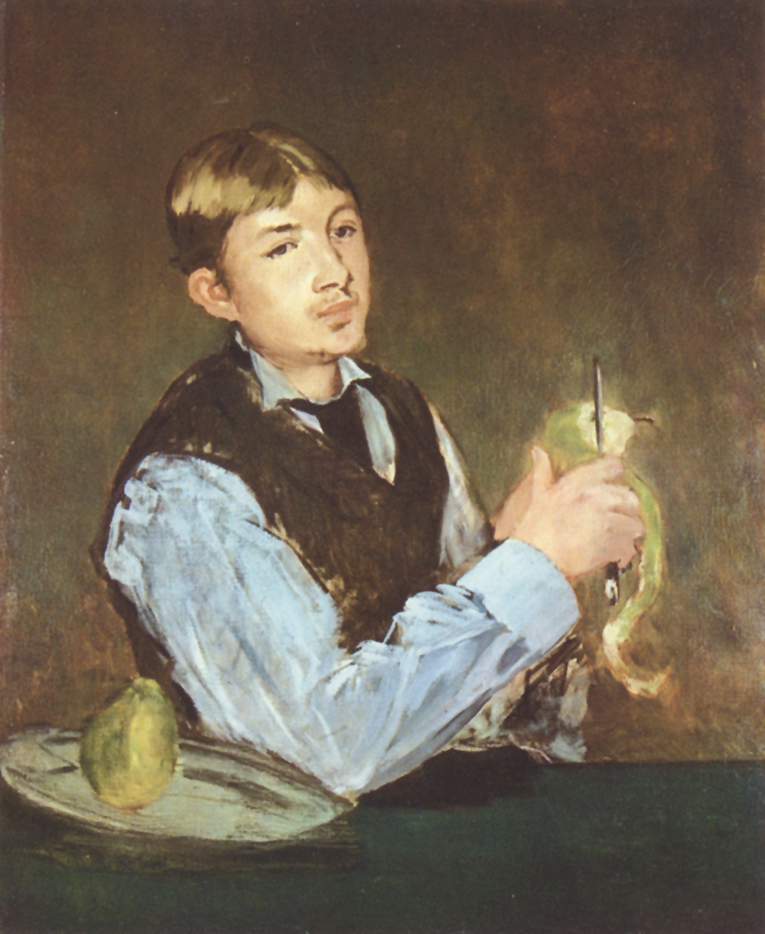 A young man peeling a pear (Portrait Of Leon Leenhoff) — Эдуард Мане