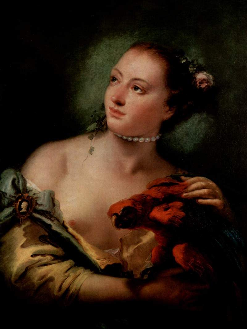 A Young Woman With a Macaw — Джованни Баттиста Тьеполо