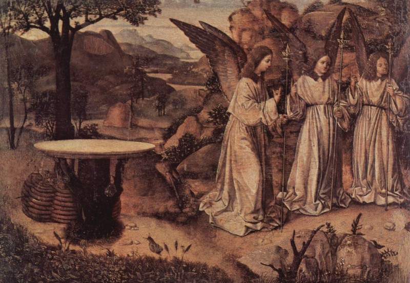 Авраам и три ангела — Антонелло да Мессина