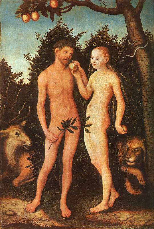 Адам и Ева — Лукас Кранах Старший