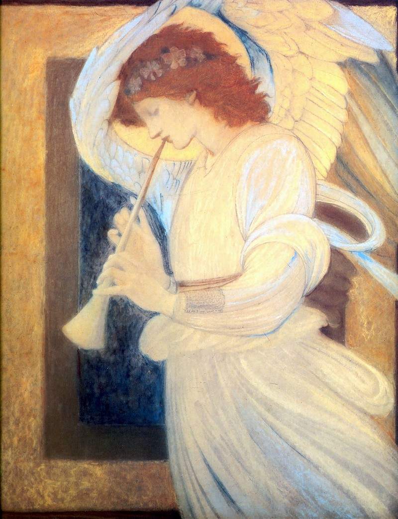 Ангел, играющий на флажолете — Эдвард Бёрн-Джонс