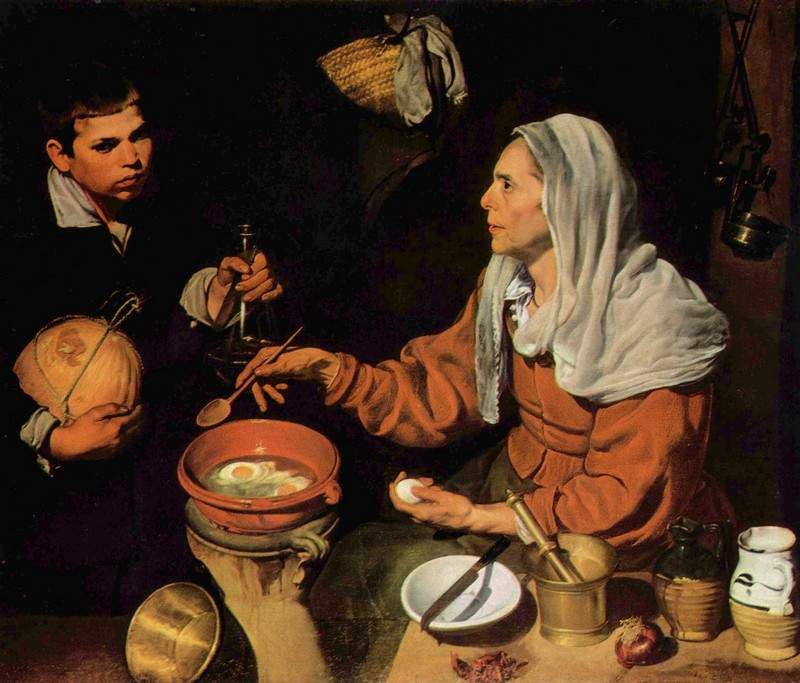 An Old Woman Cooking Eggs — Диего Веласкес