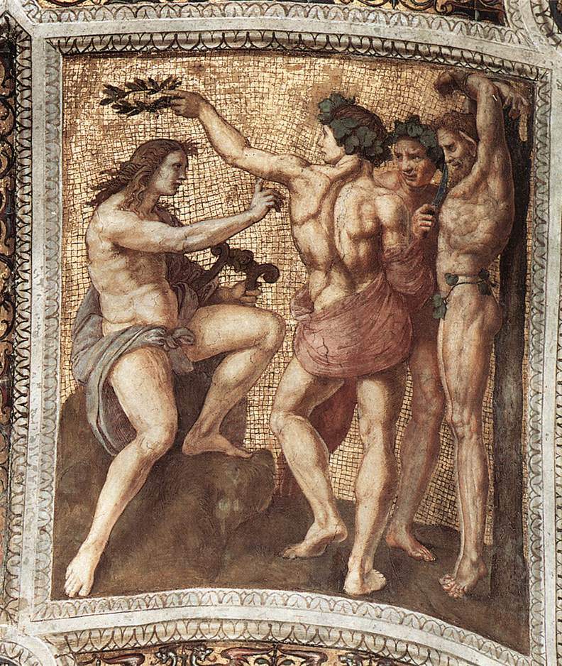 Apollo and Marsyas, from the ‘Stanza della Segnatura’ — Рафаэль Санти