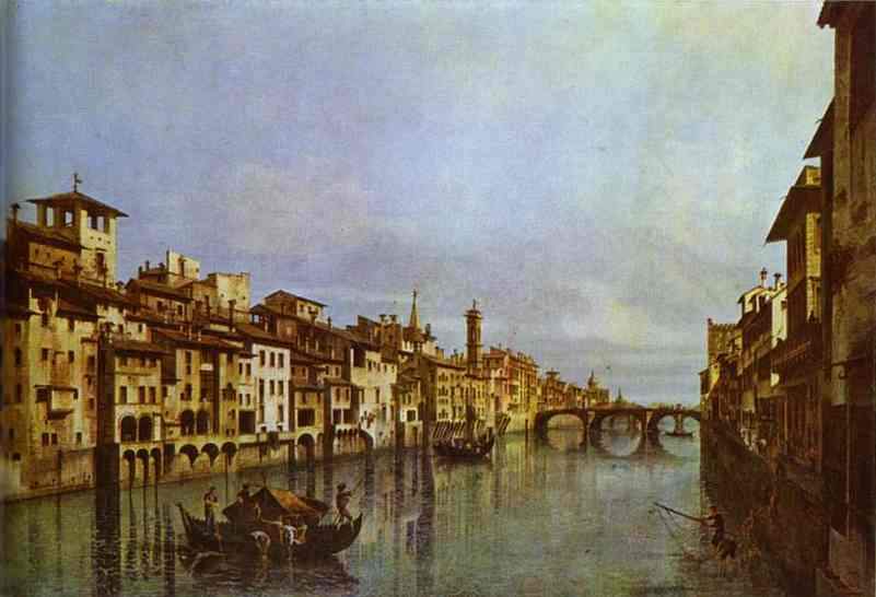 Arno in Florence — Бернардо Беллотто