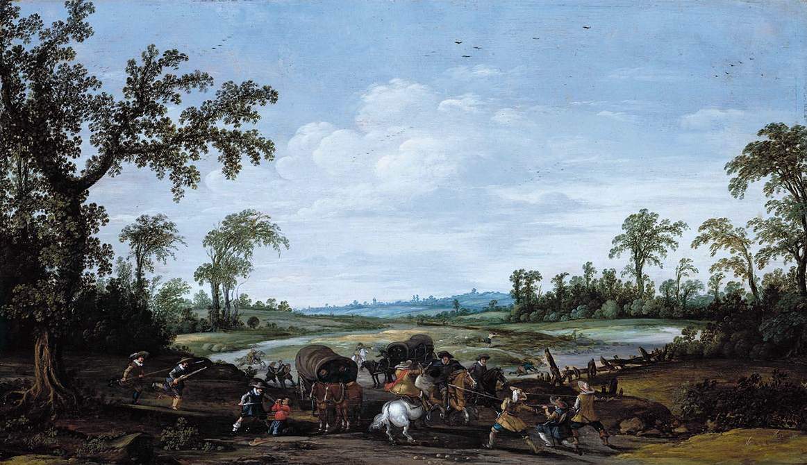 Bandits Attacking a Caravan of Travellers — Эсайас ван де Вельде