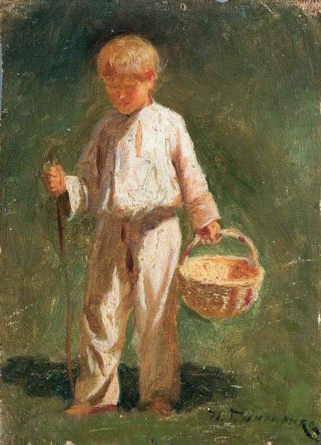 Boy with a basket — Николай Пимоненко