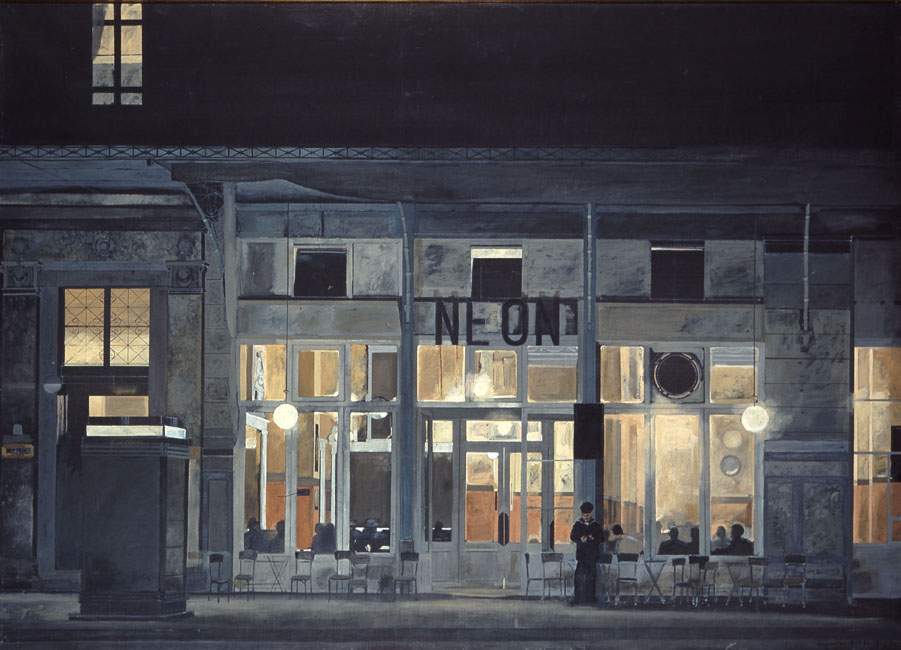 Cafe »Neon» at night — Янис Царухис