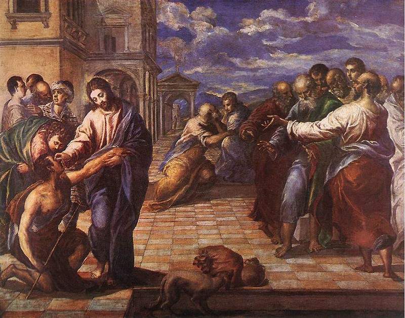 Христос исцеляет слепого — Эль Греко