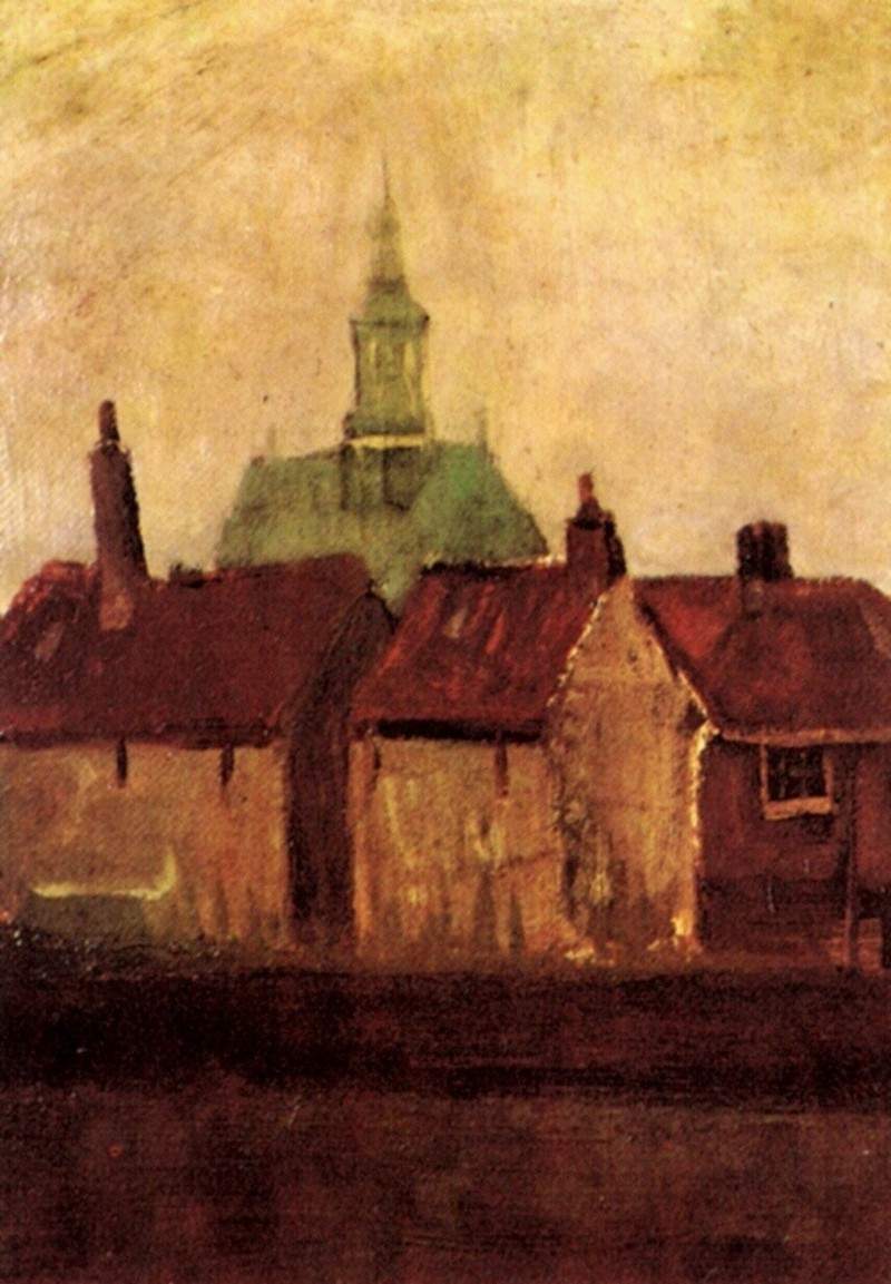 Cluster of Old Houses with the New Church in The Hague — Винсент Ван Гог