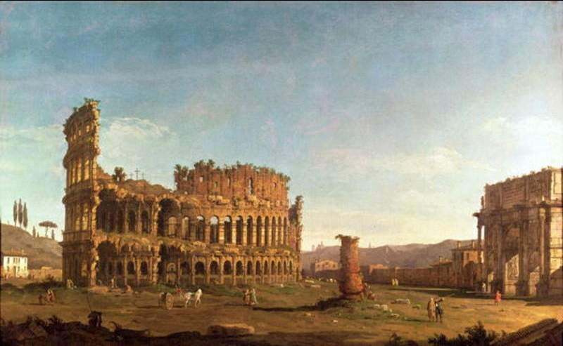 Colosseum and Arch of Constantine (Rome) — Бернардо Беллотто
