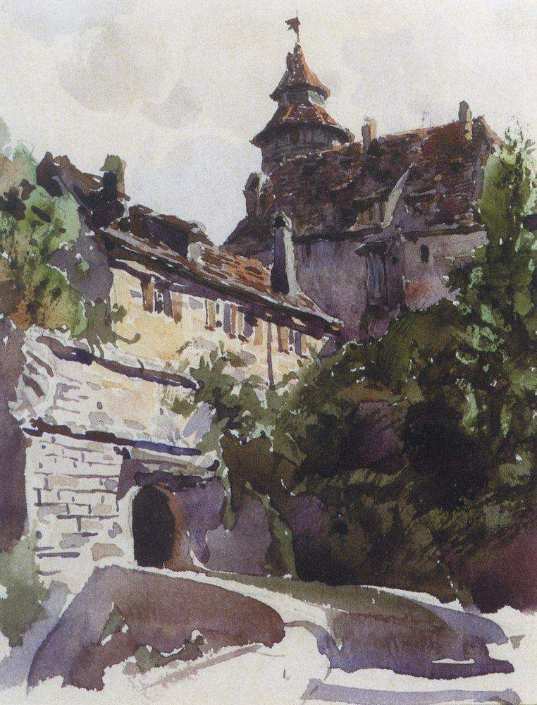 Уголок средневекового города со стеной — Василий Поленов