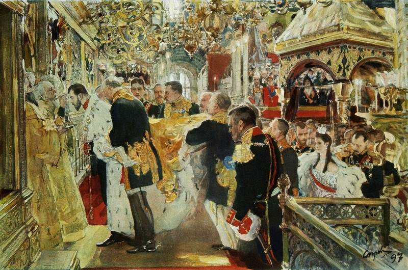 Коронация императора Николая II в Успенском соборе — Валентин Серов