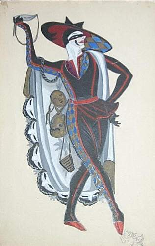 Costume design for ‘Venetian madmen’ — Harlequin — Сергей Судейкин