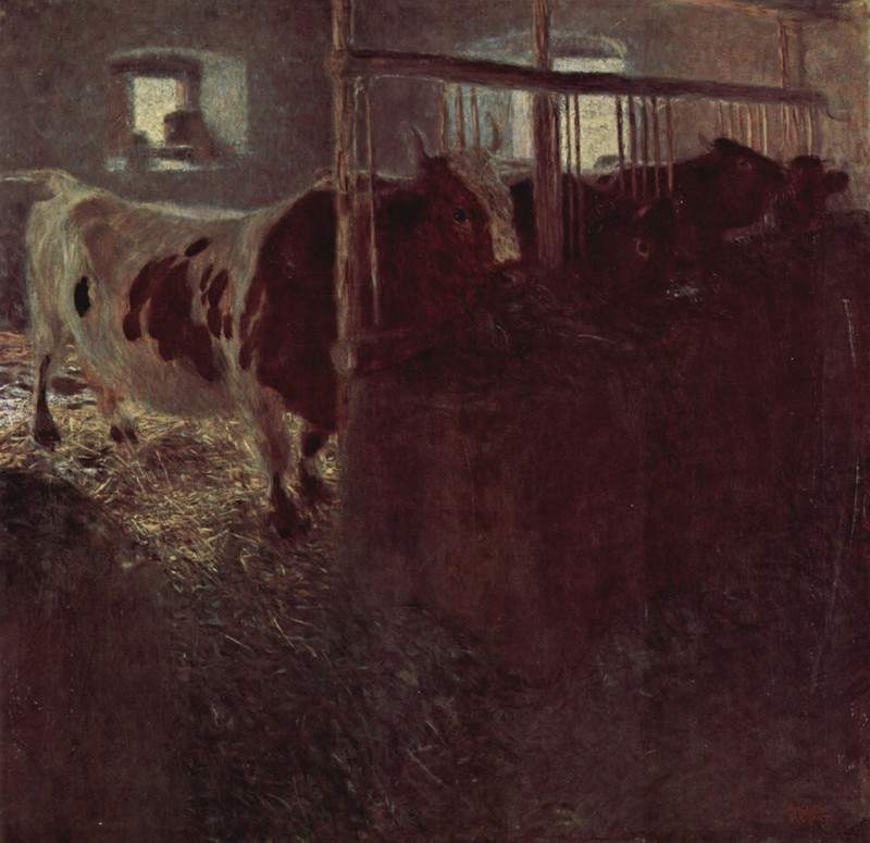 Cows in the barn — Густав Климт