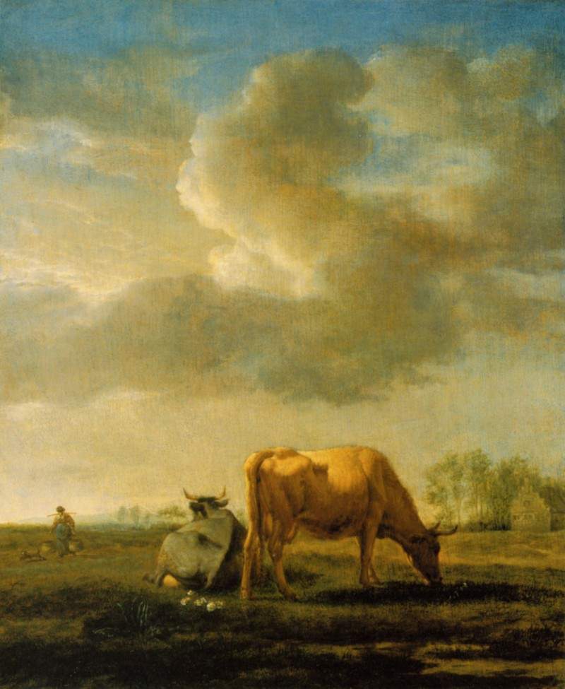 Cows on a Meadow — Адриан ван де Вельде
