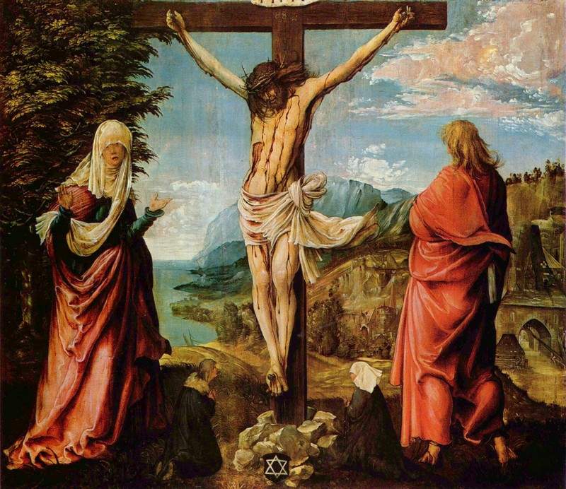 Распятие. Христос на кресте, Мария и Иоанн — Альбрехт Альтдорфер
